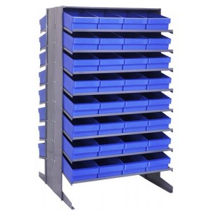 Sloped shelving systems with super tuff euro drawers 36" x 36" x 60"