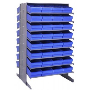 Sloped shelving systems with super tuff euro drawers 36" x 36" x 60"