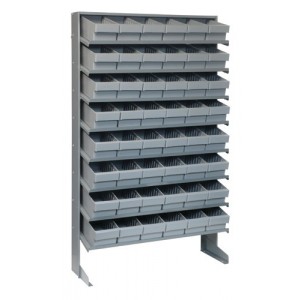 Sloped shelving systems with super tuff euro drawers 12" x 36" x 60" Gray