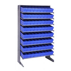 Sloped shelving systems with super tuff euro drawers 12" x 36" x 60"