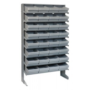 Sloped shelving systems with super tuff euro drawers 12" x 36" x 60" Gray