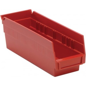 Economy Shelf Bin 11-5/8" x 4-1/8" x 4" Red