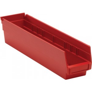 Economy Shelf Bin 17-7/8" x 4-1/8" x 4" Red