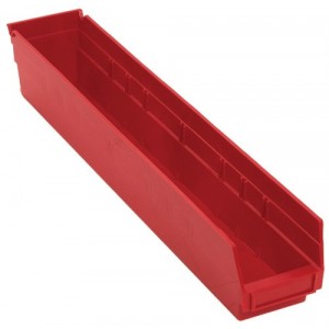 Economy Shelf Bin 23-5/8" x 4-1/8" x 4" Red