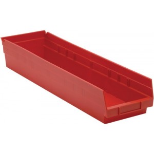 Economy Shelf Bin 23-5/8" x 6-5/8" x 4" Red