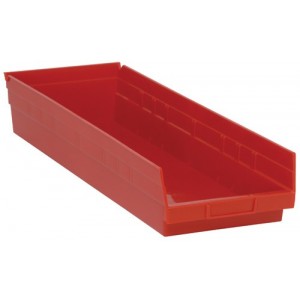 Economy shelf bin 23-5/8" x 8-3/8" x 4" Red