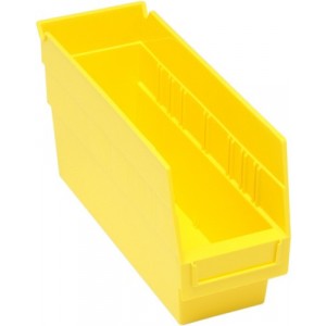 STORE-MORE 6'' Shelf Bin 11-5/8" x 4-1/8" x 6" Yellow