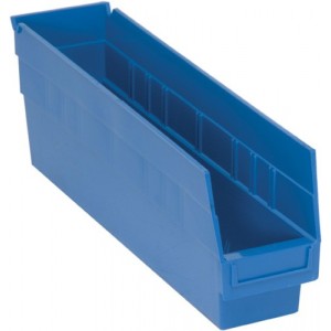 STORE-MORE 6'' Shelf Bin 17-7/8" x 4-1/8" x 6" Blue