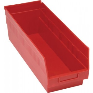 STORE-MORE 6'' Shelf Bin 17-7/8" x 6-5/8" x 6" Red