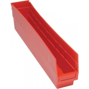 STORE-MORE 6'' Shelf Bin 23-5/8" x 4-1/8" x 6" Red