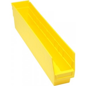STORE-MORE 6'' Shelf Bin 23-5/8"" x 4-1/8"" x 6"" Yellow
