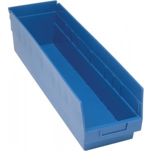 STORE-MORE 6'' Shelf Bin 23-5/8"" x 6-5/8"" x 6"" Blue