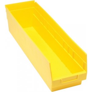 STORE-MORE 6'' Shelf Bin 23-5/8"" x 6-5/8"" x 6"" Yellow