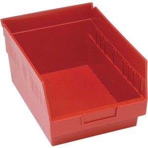 STORE-MORE 6'' Shelf Bin 11-5/8" x 8-3/8" x 6" Red