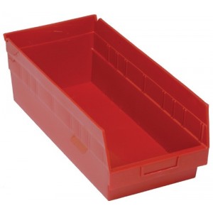 STORE-MORE 6'' Shelf Bin 17-7/8" x 8-3/8" x 6" Red