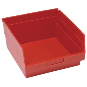 STORE-MORE 6'' Shelf Bin 11-5/8" x 11-1/8" x 6" Red