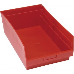 STORE-MORE 6'' Shelf Bin 17-7/8" x 11-1/8" x 6" Red