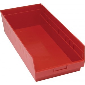 STORE-MORE 6'' Shelf Bin 23-5/8" x 11-1/8" x 6" Red