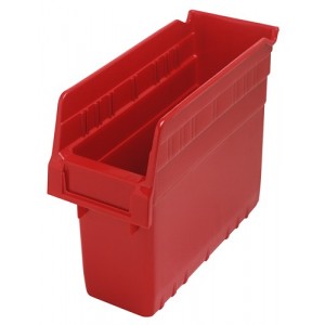 STORE-MAX 8'' Shelf Bin 11-5/8" x 4-3/8" x 8" Red