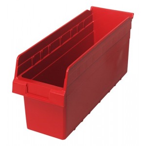 STORE-MAX 8'' Shelf Bin 17-7/8" x 6-5/8" x 8" Red