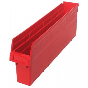 STORE-MAX 8'' Shelf Bin 23-5/8" x 4-3/8" x 8" Red