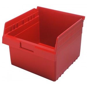 STORE-MAX 8'' Shelf Bin 11-5/8" x 11-1/8" x 8" Red