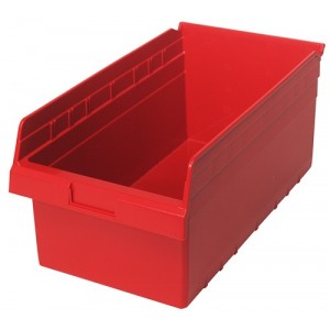 STORE-MAX 8'' Shelf Bin 17-7/8" x 11-1/8" x 8" Red