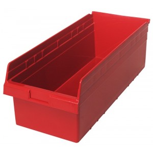 STORE-MAX 8'' Shelf Bin 23-5/8" x 11-1/8" x 8" Red