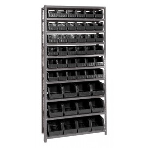 Giant open hopper storage unit 12" x 36" x 75" Black