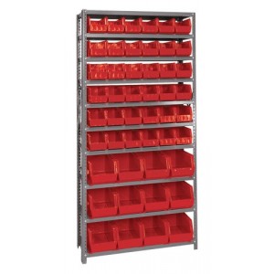 Giant open hopper storage unit 12" x 36" x 75" Red