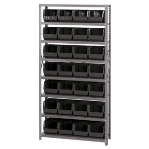 Giant Open Hopper Storage Unit 12" x 36" x 75" Black