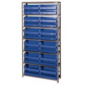 Giant open hopper storage unit 12" x 36" x 75" Blue