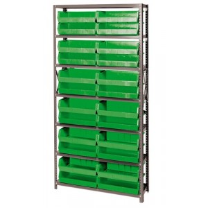 Giant open hopper storage unit 12" x 36" x 75" Green