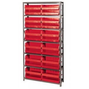 Giant open hopper storage unit 12" x 36" x 75" Red