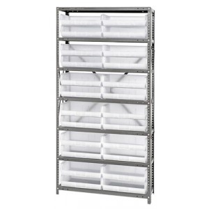 CLEAR-VIEW hang and stack bins 12" x 36" x 75"
