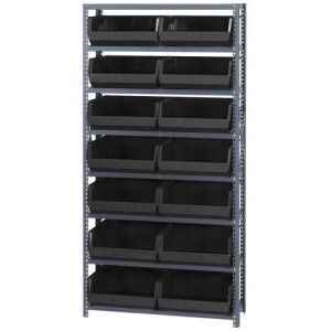 Giant open hopper storage unit 12" x 36" x 75" Black