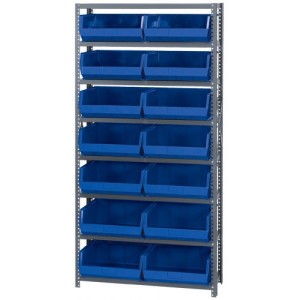 Giant open hopper storage unit 12" x 36" x 75" Blue