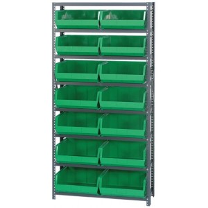 Giant open hopper storage unit 12" x 36" x 75" Green