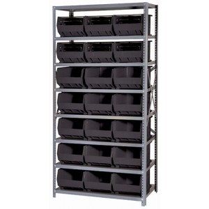 Giant open hopper storage unit 18" x 36" x 75" Black