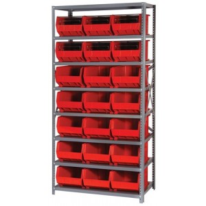 Giant open hopper storage unit 18" x 36" x 75" Red