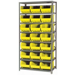 Giant open hopper storage unit 18" x 36" x 75" Yellow