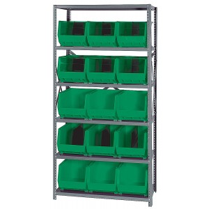 Giant open hopper storage unit 18" x 36" x 75" Green