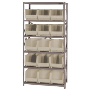 Giant open hopper storage unit 18" x 36" x 75" Ivory