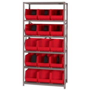 Giant open hopper storage unit 18" x 36" x 75" Red