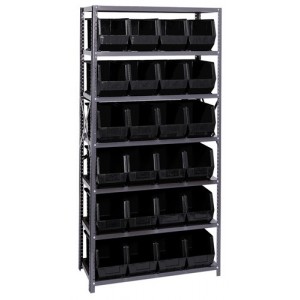 Giant open hopper storage unit 18" x 36" x 75" Black