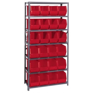 Giant open hopper storage unit 18" x 36" x 75" Red