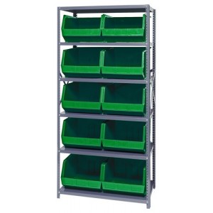 Giant open hopper storage unit 18" x 36" x 75" Green