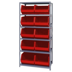 Giant open hopper storage unit 18" x 36" x 75" Red