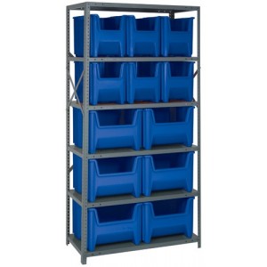 Bin Storage Center 18" x 36" x 75" Blue