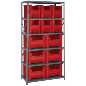 Bin Storage Center 18" x 36" x 75" Red